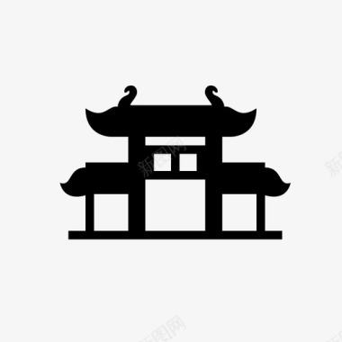 唐人街寺庙宝塔图标图标