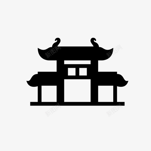 唐人街寺庙宝塔图标svg_新图网 https://ixintu.com 亚洲人 唐人街 地图 大门 宝塔 寺庙 市场 纽约 美食 街区 西贡景点地图