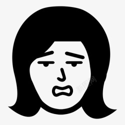 女人焦虑害怕吃惊微笑图标高清图片