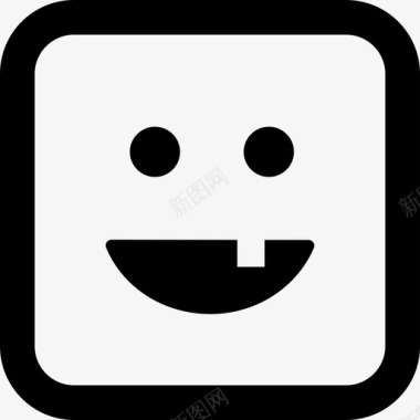 快乐表情符号有一颗牙界面图标图标