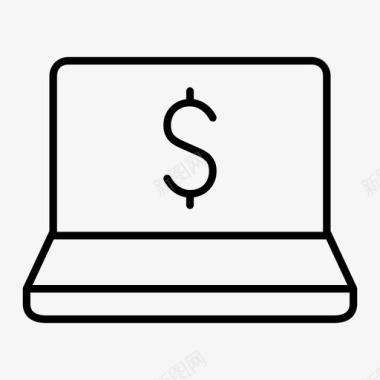 美元笔记本电脑简历在线支付图标图标