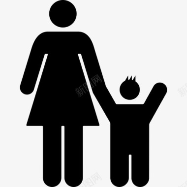 母亲和儿子人们家庭偶像图标图标