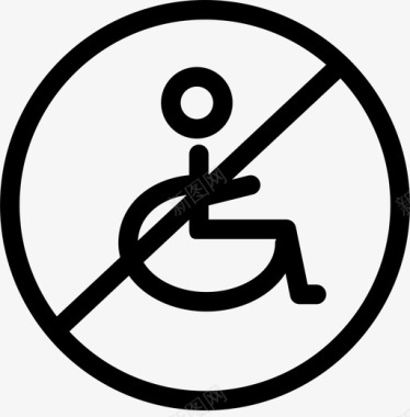 没有轮椅通道没有轮椅不可进入图标图标