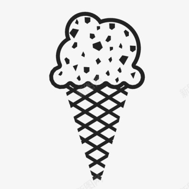 冰淇淋筒夏天减法图标图标