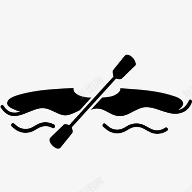 皮划艇水上运动图标图标