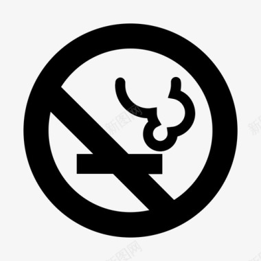 禁止吸烟警告标志图标图标