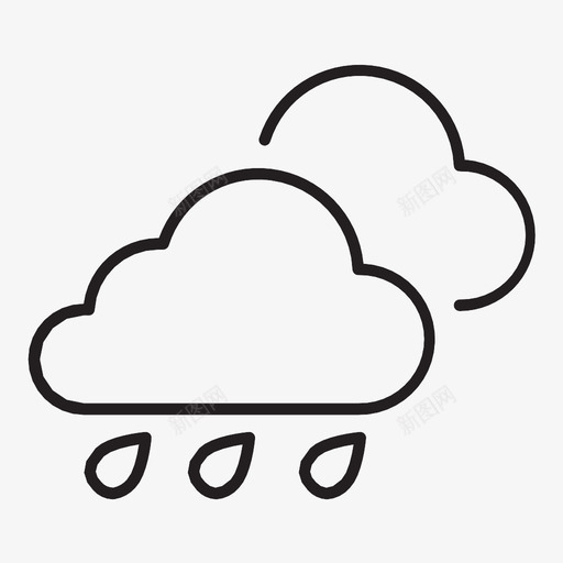 雨风暴洒水图标svg_新图网 https://ixintu.com 下雨 云 多云 天气 天气和预报 洒水 降水 雨 预报 风暴