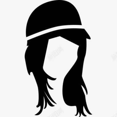 女发戴帽发廊图标图标