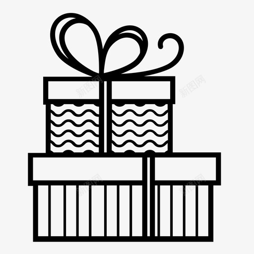 礼物惊喜节日图标svg_新图网 https://ixintu.com 包装 圣诞节 惊喜 生日 礼品盒 礼物 节日 花式