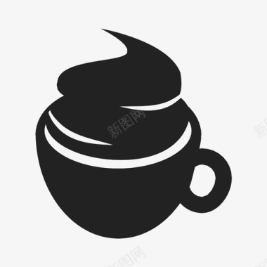 卡布奇诺咖啡馆热咖啡图标图标