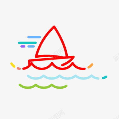 帆船水旅行图标图标