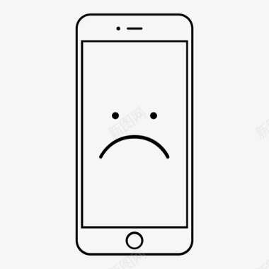 悲伤的电话智能手机展示品图标图标