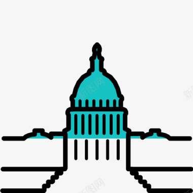 国会大厦白宫华盛顿图标图标