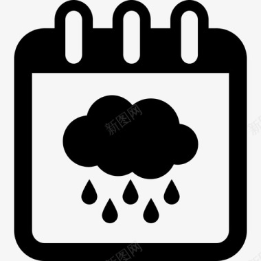 雨季日历页面符号天气日历图标图标