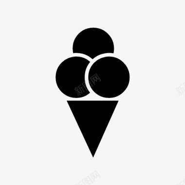 冰淇淋蛋卷冰淇淋筒冷的图标图标