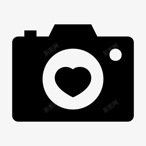 相机不回忆图标svg_新图网 https://ixintu.com hold 不 出售 回忆 大胆 心形标志 爱和浪漫的材料设计图标 爱情时刻 相机 金色 闪光灯相机