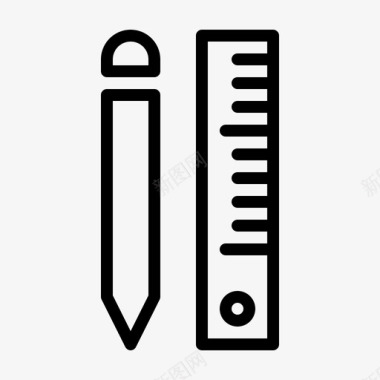 铅笔和尺子符号规划图标图标