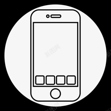 智能手机应用程序屏幕破裂的手机图标图标