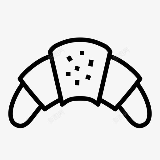 牛角包糕点法式图标svg_新图网 https://ixintu.com 咖啡厅 早餐 法式 烘焙 牛角包 糕点 自助餐 蛋糕 面包卷