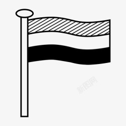 白蓝条纹荷兰国旗条纹标志图标高清图片