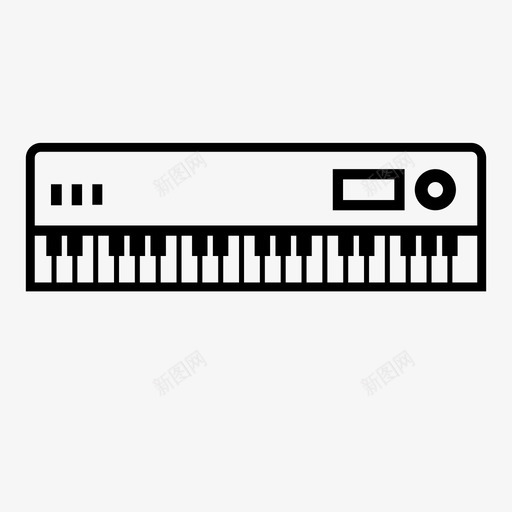 音乐键盘midi钢琴图标svg_新图网 https://ixintu.com midi 合成器 钢琴 音乐键盘