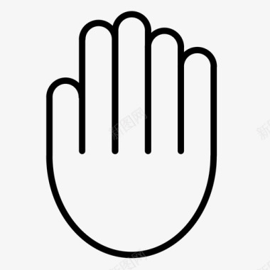 手五指停止信号图标图标