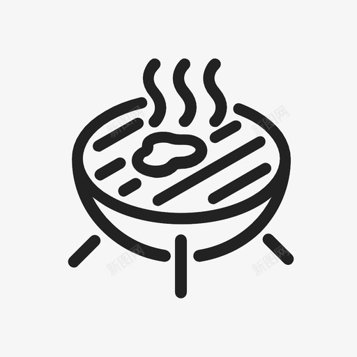 烧烤户外热图标svg_新图网 https://ixintu.com 户外 火焰 烘焙 烧烤 热 烹饪 牛排 食物