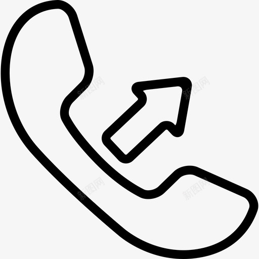 用一个箭头电话集接听耳廓的呼叫接口符号图标svg_新图网 https://ixintu.com 用一个箭头 电话集接听耳廓的呼叫接口符号