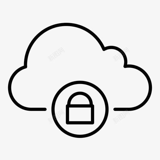 安全云安全受保护图标svg_新图网 https://ixintu.com 云服务器托管图标集 云计算 受保护 安全 安全云 托管 数据存储 虚拟环境 锁定