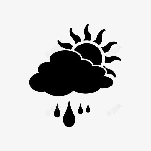 雨天云凝结图标svg_新图网 https://ixintu.com 下雨 云 凝结 天气 雨天