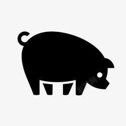 驯养动物猪猪肉振荡图标高清图片
