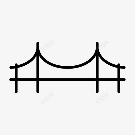 桥建筑桥梁图标svg_新图网 https://ixintu.com 图像 建筑 建筑物薄 桥 桥梁 水 结构 行人
