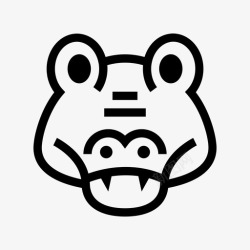 时尚野生短吻鳄沿途动物图标高清图片