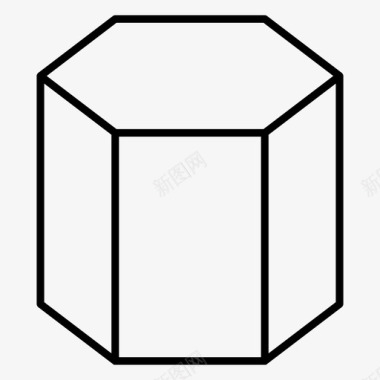 六角棱镜三维绘图图标图标