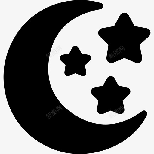 月亮和星星的形状空间图标svg_新图网 https://ixintu.com 月亮和星星的形状 空间图标