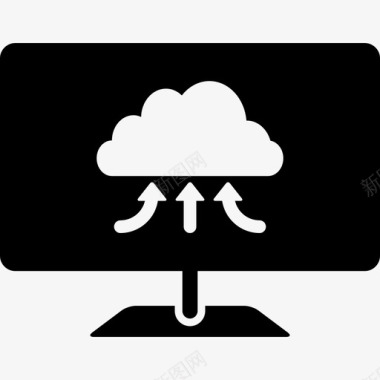 计算机云共享符号箭头基本图标图标