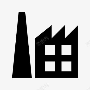 工厂烟囱城市图标图标