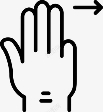 三个手指向右滑动点击滑动图标图标