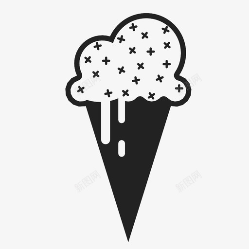 冰激凌蛋卷冷的甜点图标svg_新图网 https://ixintu.com 冰激凌蛋卷 冷的 吃 夏天 甜 甜点 舔