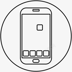皓月白智能手机免抠PNG手机应用智能手机白手机图标高清图片