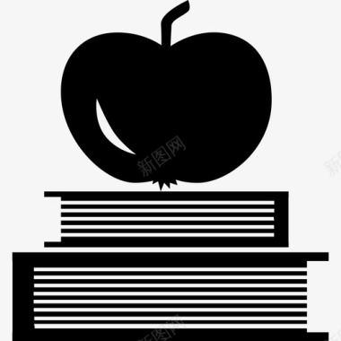 书和苹果在上面教育学术2图标图标