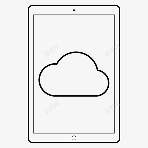 云平板电脑上传平板电脑云图标svg_新图网 https://ixintu.com 上传平板电脑云 云平板电脑
