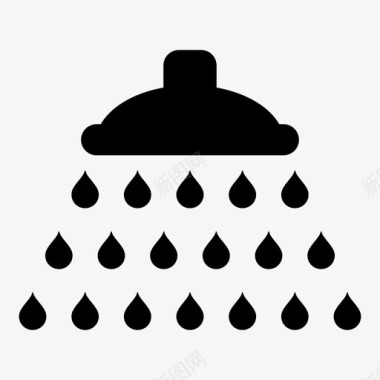 淋浴喷水滴水图标图标