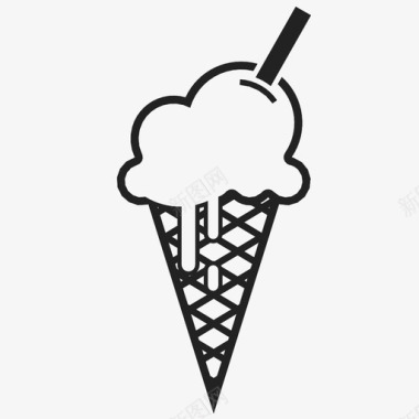 冰淇淋筒标志推迟图标图标