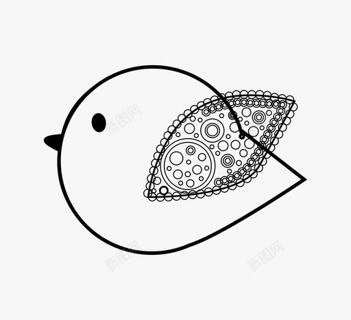 有图案的鸟动物图标svg_新图网 https://ixintu.com 动物 有图案的鸟