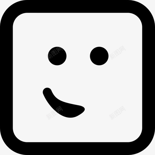 表情符号用嘴在一边的脸像一个小微笑在一个圆形的正方形界面图标svg_新图网 https://ixintu.com 在一个圆形的正方形 情绪方形 界面 表情符号用嘴在一边的脸像一个小微笑