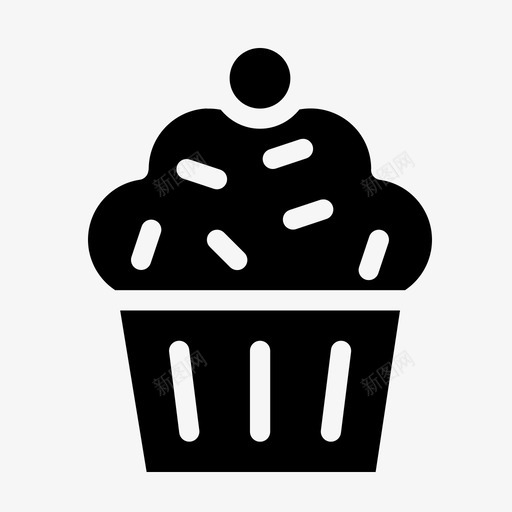 松饼糕点胶状物图标svg_新图网 https://ixintu.com 代 复活节图案 干燥 时尚 杯形蛋糕 松饼 滴状物 甜点 糕点 胶状物