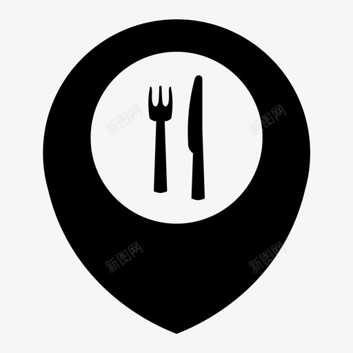 餐厅菜单餐图标svg_新图网 https://ixintu.com 叉子 吃 咖啡馆 地图指针 晚餐 菜 菜单 车站 食物 餐 餐厅