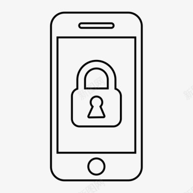 智能手机锁安全保护图标图标