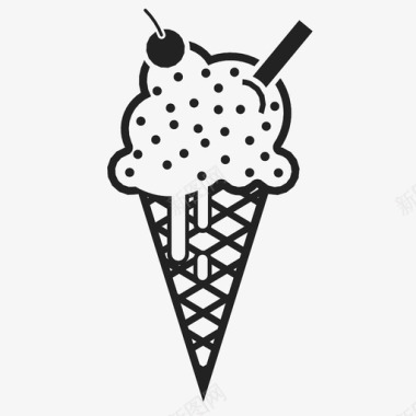 冰淇淋筒标志删除图标图标